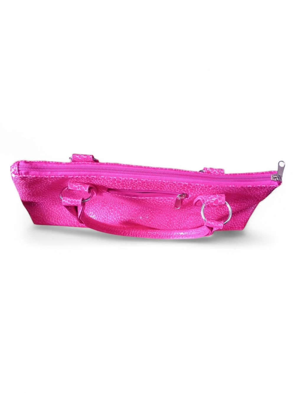 Hot Pink Insulated Top-Zip Wine Bag Handbag